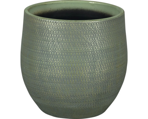 PASSION FOR POTTERY Bloempot Boaz Aardewerk groen Ø 24 cm H 22 cm