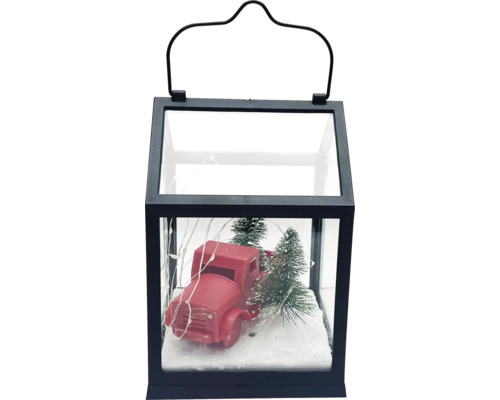 LAFIORA Lantaarn LED Kerstboom & auto H 20 cm