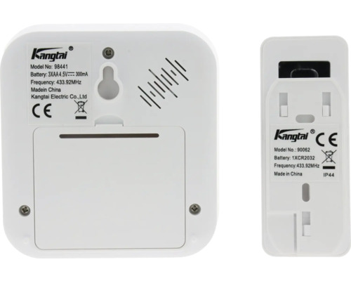 Achterkant van draadloze thermometer en draadloze sensor