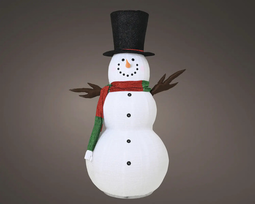 Decoratieve sneeuwpop met hoed en sjaal voor buiten