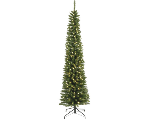 EVERLANDS Kunstkerstboom Pencil smalle kerstboom met LED verlichting H 240 cm Ø 70 cm Smalle kunstkerstboom met verlichting