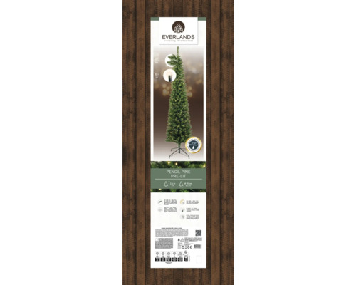 Verpakking van een verlichte Everlands Pencil Pine kunstkerstboom