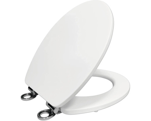 Toiletdeksel van kunststof met roestvrijstalen scharnieren