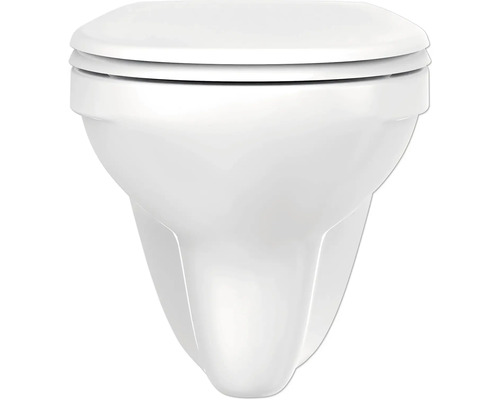 Hangtoilet met gesloten spoelrand en toiletzitting