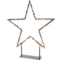 Decoratieve ster met ledverlichting op een voetstuk