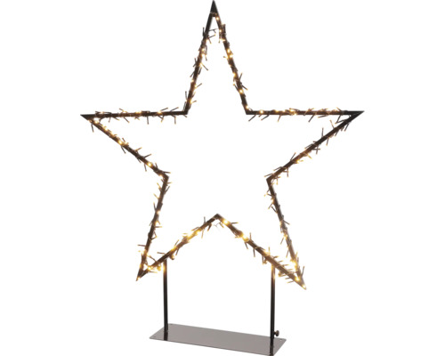 Decoratieve ster met ledverlichting op een voetstuk