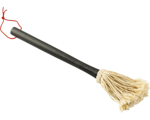 Dweil met houten steel en katoenen franjes