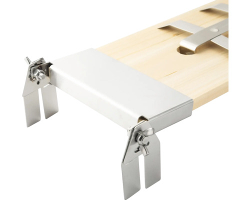 Metalen bedbeslag met houten lat