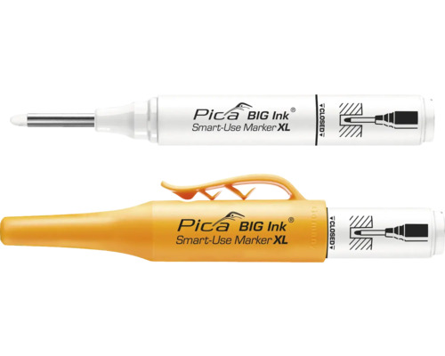 Twee Pica Big Ink Smart-Use Marker XL in wit en geel