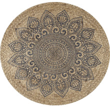 Rond vloerkleed van jute met decoratief patroon