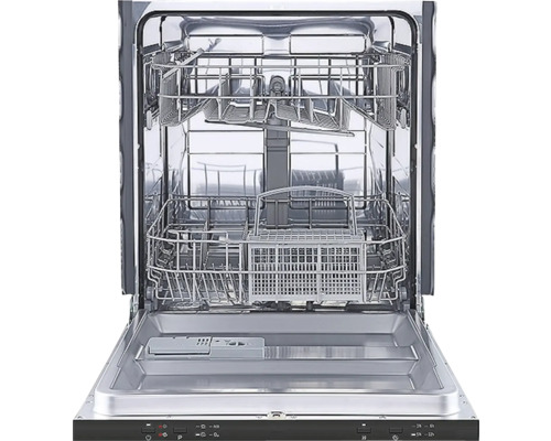 Geopende vaatwasser met korven