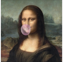 Schilderij van de Mona Lisa met kauwgom