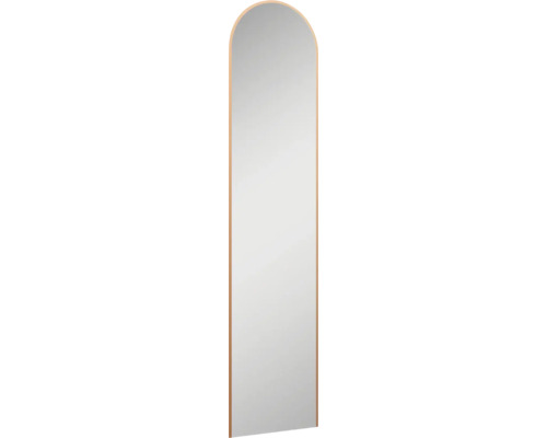 JUNGBORN Badkamerspiegel met LED verlichting Long Cut 35x150 cm rosé goud Lange spiegel met afgeronde bovenkant en frame