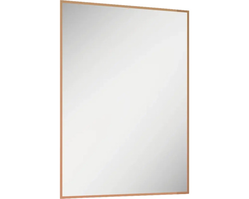 JUNGBORN Badkamerspiegel met LED verlichting Square 60x80 cm rosé goud Rechthoekige spiegel met houten frame