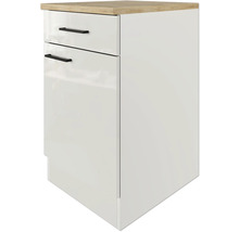 FLEX WELL Onderkast met schuiflade en draaideur Lund 50x60x85 cm lichtgrijs glanzend