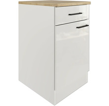 FLEX WELL Onderkast met schuiflade en draaideur Lund 50x60x85 cm lichtgrijs glanzend