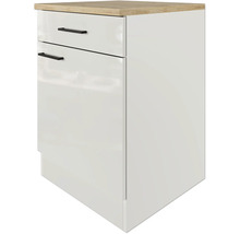 FLEX WELL Onderkast met schuiflade en draaideur Lund 60x60x85 cm lichtgrijs glanzend