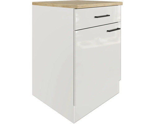 Keukenkast met twee lades en houten blad