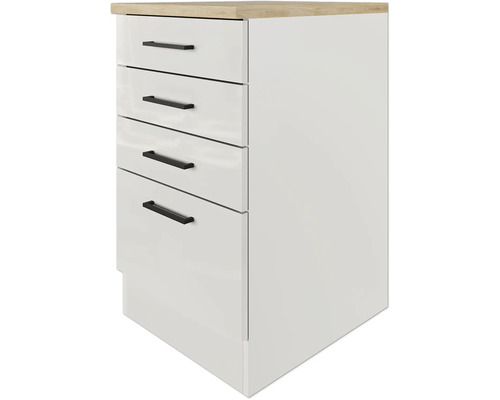 Onderkast met vier laden en een werkblad