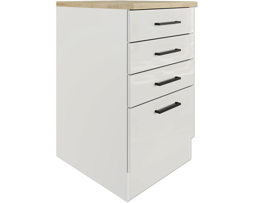 Kast met vier laden en houten blad