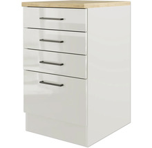 FLEX WELL Uittrekbare onderkast Lund 50x60x85 cm lichtgrijs glanzend