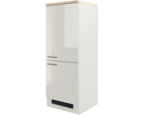 Hoge kast met twee deuren en handgrepen