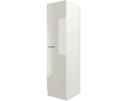 Hoogglanzende hoge kast voor keuken of badkamer met handgreep