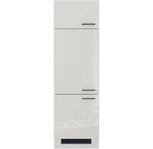 FLEX WELL Koelombouwkast tbv 88 cm inbouw koelkast Lund 60x57x200 cm lichtgrijs glanzend