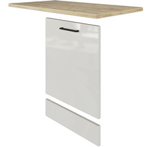 FLEX WELL Vaatwasserdeur incl. plint en werkblad voor volledig geïntegreerde vaatwassers Lund 110x60x85 cm lichtgrijs glanzend