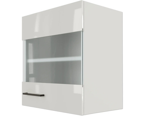 Hangende keukenkast met glazen deur en lade