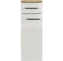 FLEX WELL Onderkast met schuiflade en draaideur Lund 30x60x85 cm lichtgrijs glanzend