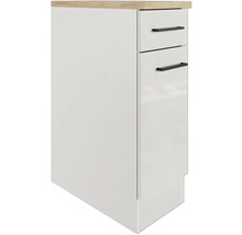 FLEX WELL Onderkast met schuiflade en draaideur Lund 30x60x85 cm lichtgrijs glanzend