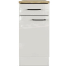 FLEX WELL Onderkast met schuiflade en draaideur Lund 40x60x85 cm lichtgrijs glanzend