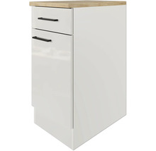 FLEX WELL Onderkast met schuiflade en draaideur Lund 40x60x85 cm lichtgrijs glanzend