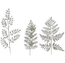 Drie decoratieve takken met bladerpatroon