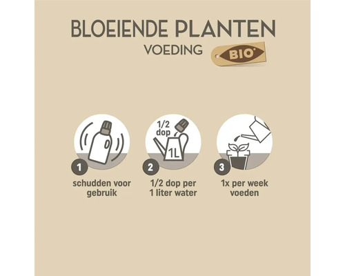 Gebruiksaanwijzing voor bloemenplantenvoeding met biologisch keurmerk