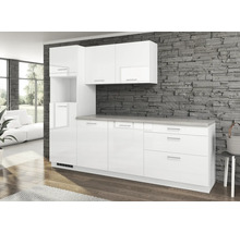 PICCANTE Keukenblok Solaro zonder apparatuur wit hoogglans links