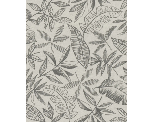 RASCH Vliesbehang 600575 Schöner Wohnen bladeren grijs Textiel met bladerdessin voor decoratieve doeleinden