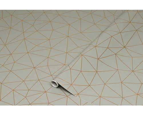D-C-FIX Plakfolie metallic Tico groen/goud 200x45 cm Behangrol met driehoekig patroon