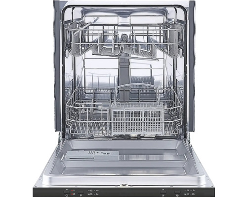 Geopende vaatwasser met afwasmanden