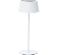 Witte tafellamp met kap en ronde voet