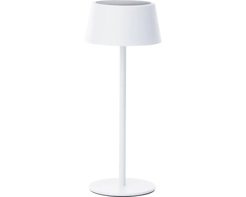 Witte tafellamp met kap en ronde voet