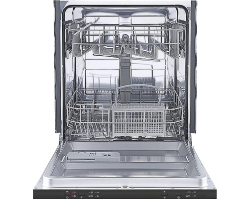 Open vaatwasser met boven- en onderkorf