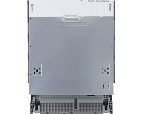 Achteraanzicht van een vaatwasser met details van aansluitingen en installatie