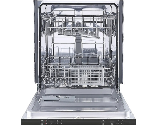 Open vaatwasser met rekken