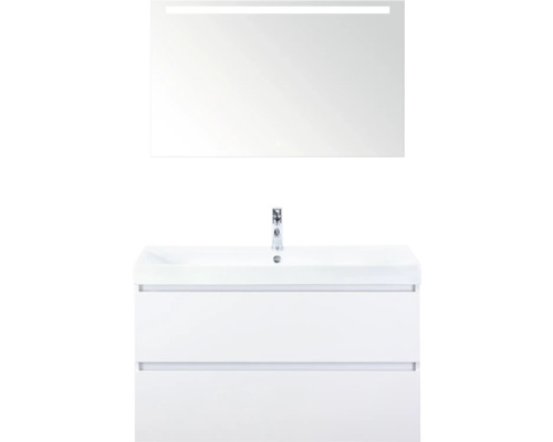 SANOX Badkamermeubelset Maxx XL met spiegelkast en wastafel 101 cm wit hoogglans SANOX Badkamermeubelset Maxx XL met spiegelkast en wastafel 101 cm wit hoogglans