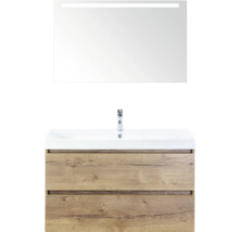 Wastafelmeubel met onderkast en verlichte spiegel voor de badkamer