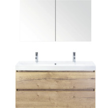 Wastafelcombinatie met spiegelkast, wastafel, onderkast en twee laden