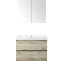 Wastafel met onderkast en spiegelkast voor de badkamer