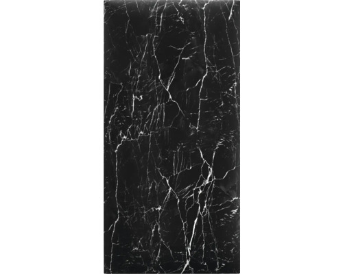 Tegel in zwart met marmerlook